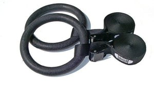 pair wright equipment black gymnastic rings